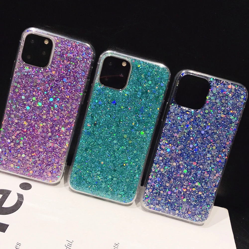 Роскошный блестящий чехол для телефона Apple iPhone 11 Чехлы Блестящий мягкий