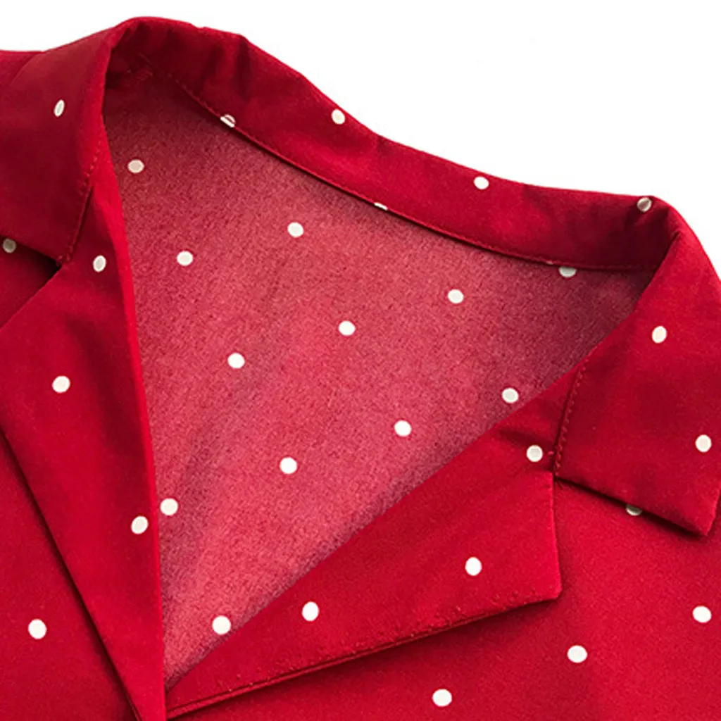 

Women Polka Dots Shirts Casual Long Sleeve Turn-down Collar Casual Tops Button Korean Style Shirts Ladies Elegant Blusas Mujer