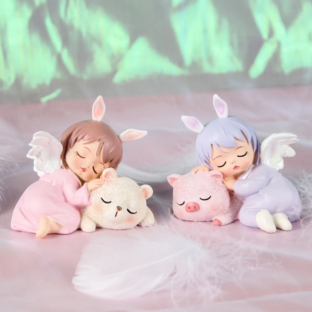 

2Pcs Angel Cake Adornment Creative Dessert Topper Decorative Home Accessory