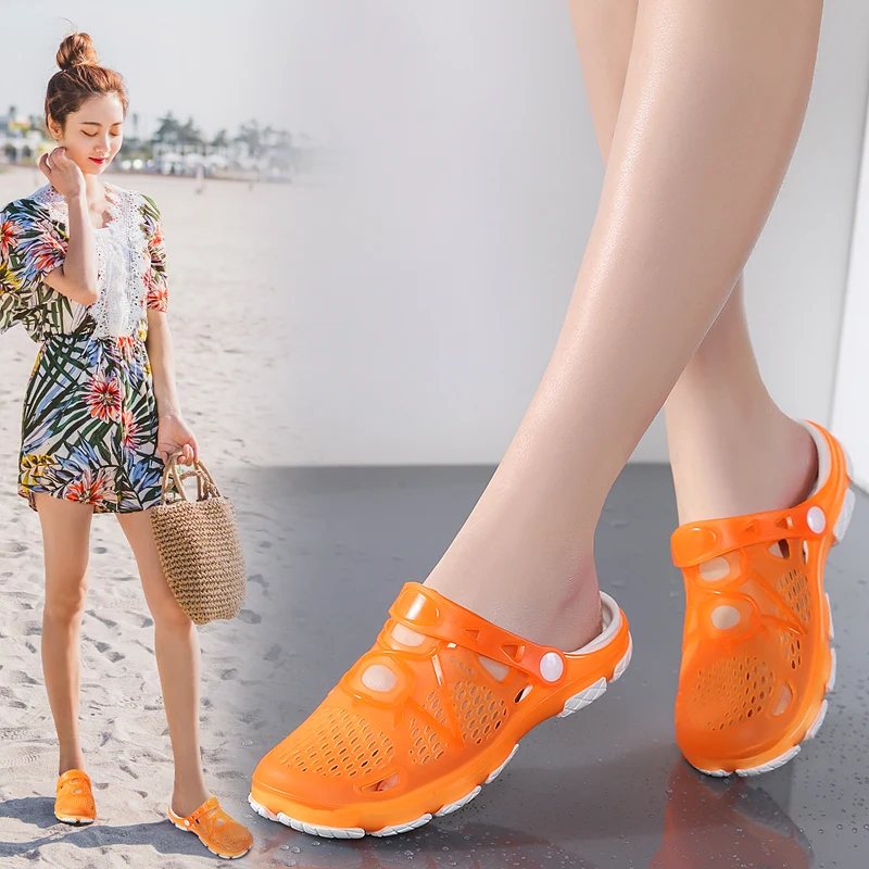 Женские летние сандалии 2020 Повседневные Легкие пляжные кроссовки с дырками