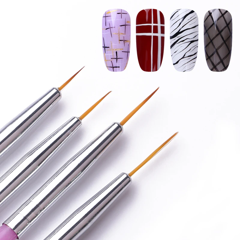 4 шт./компл. смешанный размер акриловая кисть для ногтей лайнер рисования линий