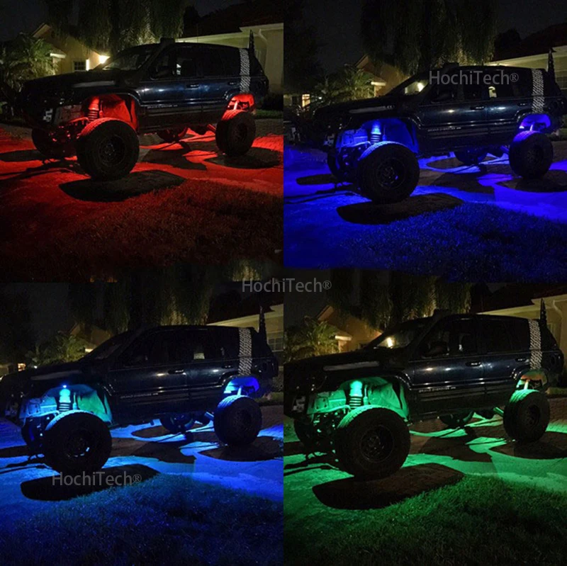 Светодиодные горные фонари водонепроницаемые для Тойота FJ Cruiser светодиодный автомобиль шасси свет светодиодный Рок свет многоцветный неоновый светодиодный фонарь комплект