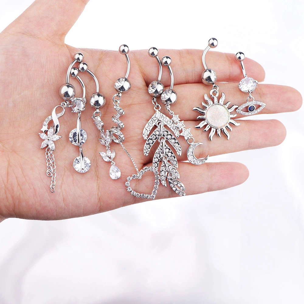 8 шт. женские кольца для пупка из нержавеющей стали| |