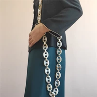fashion design acrylic metal pig nose cross body long bag shoulder chain