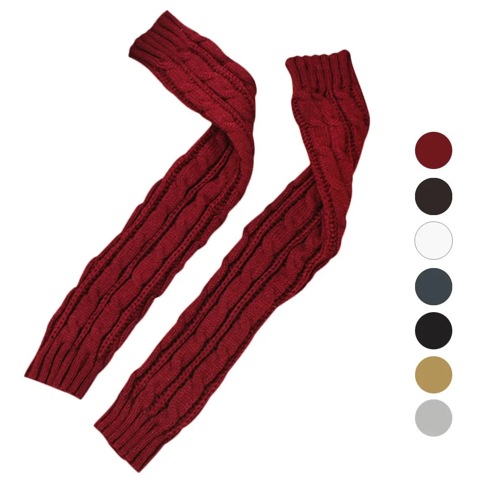 

Women Long Fingerless Gloves Fashion Elbow Gloves 2021 Warmer Knit Mittens Work Gloves Long Mittens Fashion Kinnted Mittens