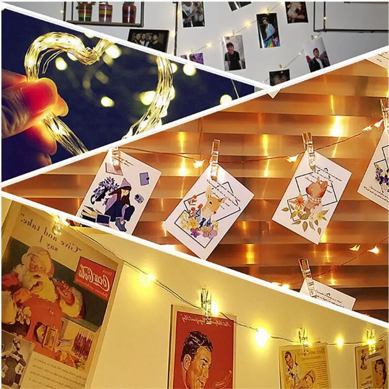 Батарея гирлянды Baby светодиодный фея лампы клип украшения световая гирлянда