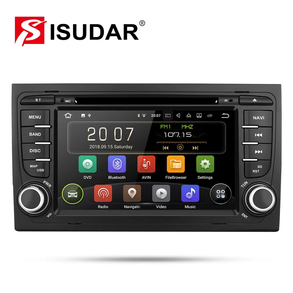 Isudar 2 Din Авто Радио Android 9 для Audi/A4/S4 2002-2008 четырехъядерный ОЗУ 2 ГБ Автомобильный мультимедийный видео dvd-плеер gps USB DVR FM/AM