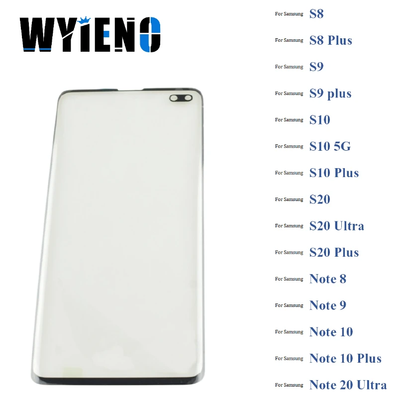 

10PCS Edge Digitizer LCD Sensor Glass OCA For Samsung Galaxy S8 S9 S10 S20 Note 8 9 10 20 Plus Ultra Touch Screen Glass lens