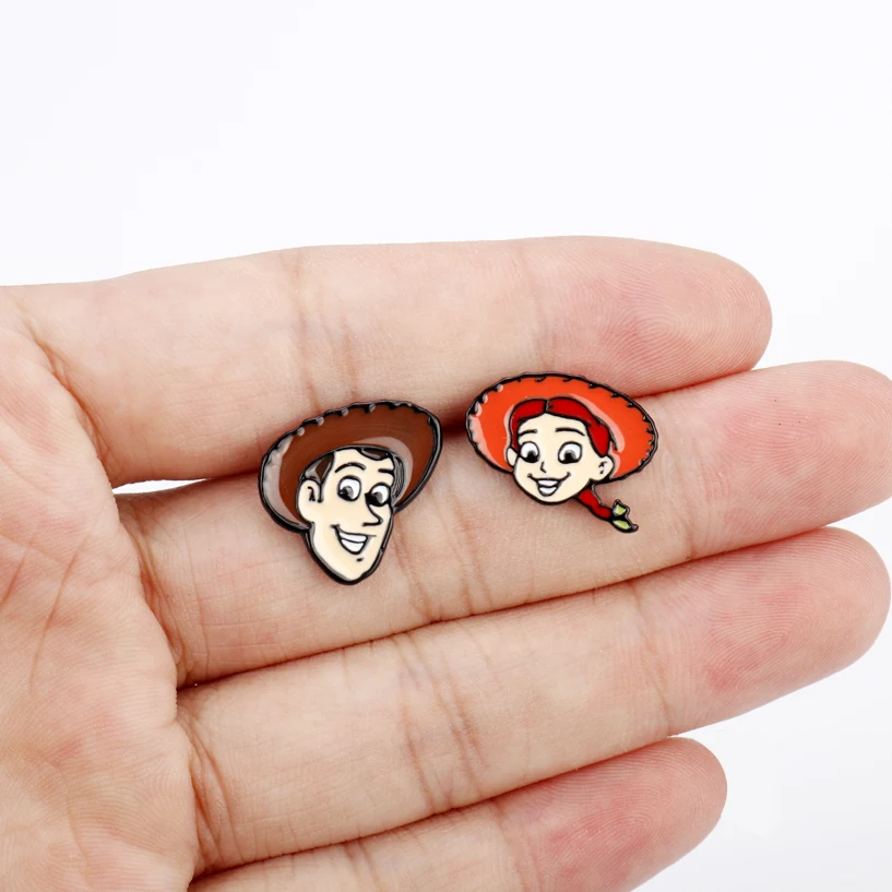 Женские серьги-гвоздики с эмалью аниме игрушка шериф Вуди Джесси | Украшения и