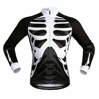 mens unique jersey design long sleeve cycling sport riding outdoor skull mountain mtb bicycle team road top clothes