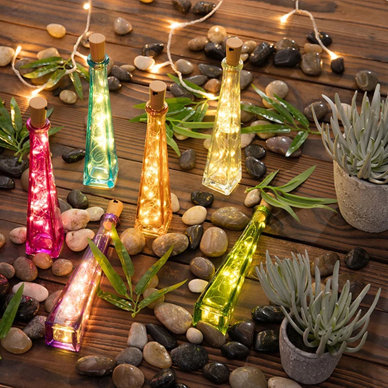 

Wine Bottle Light with Cork LED String Light Copper Wire Fairy Garland Gypsophila Light Holiday Party Wedding Decor Ramadan Lamp