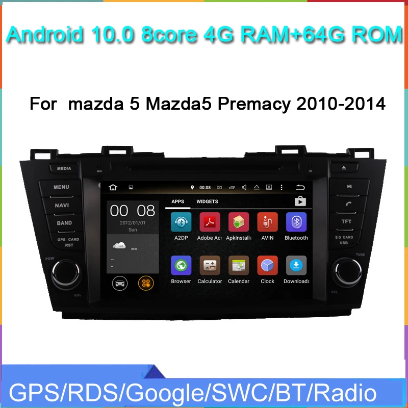 8 &quotДва Дин Аудио плеер для mazda 5 Mazda5 Premacy 2010 2014 с android 10 система ядерный 4 Гб + 64 gps