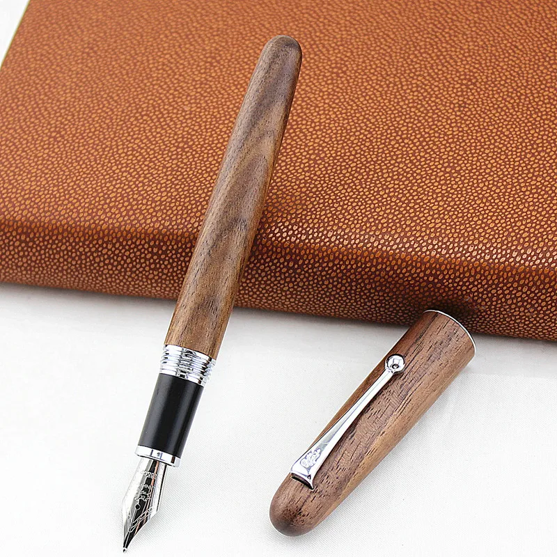 Ручка перьевая jinhao из натурального дерева ручная работа полностью деревянная с