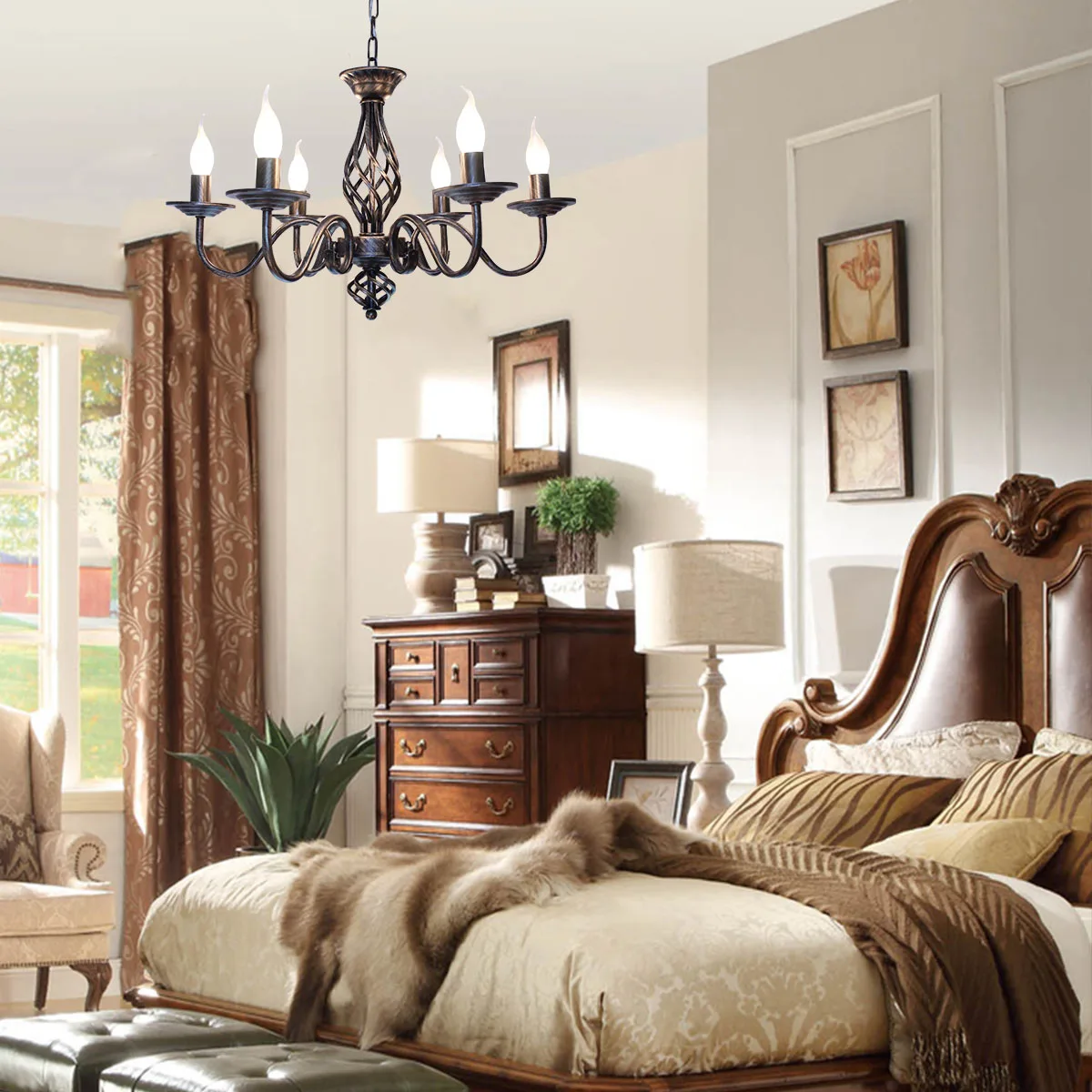 Роскошная рустикальная бронзовая Регулируемая Подвесная лампа Ganeed с 6 8 лампами