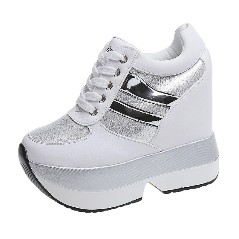 Женские туфли на толстой подошве повседневные очень высоком каблуке 12 см с