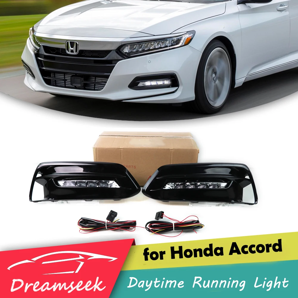 3 вида цветов LED DRL для Honda Accord 10th Generation 2018 2019 дневные ходовые огни с сигналом