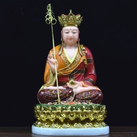 high grade buddha statue home store company shrine family bless safe painted di zang pusa ksitigarbha jade gilding sculpture