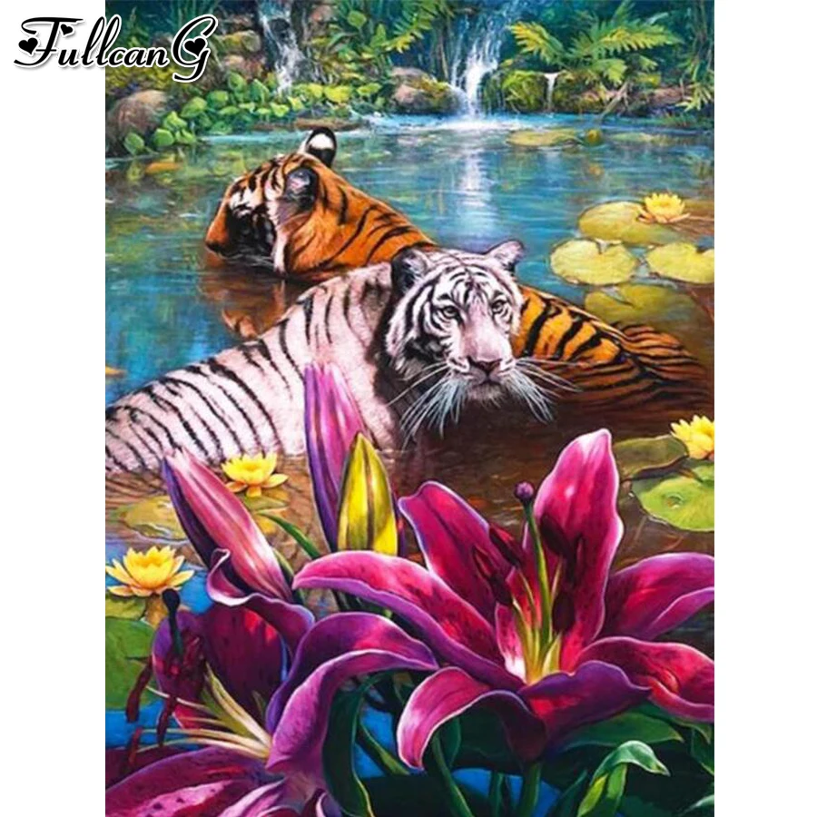 

Tiger Lily 5D Diy Diamond Painting New Arrival Flowers Full Drill Mosaic Embroidery Cross Stitch Pictures Wall Decor AA3158