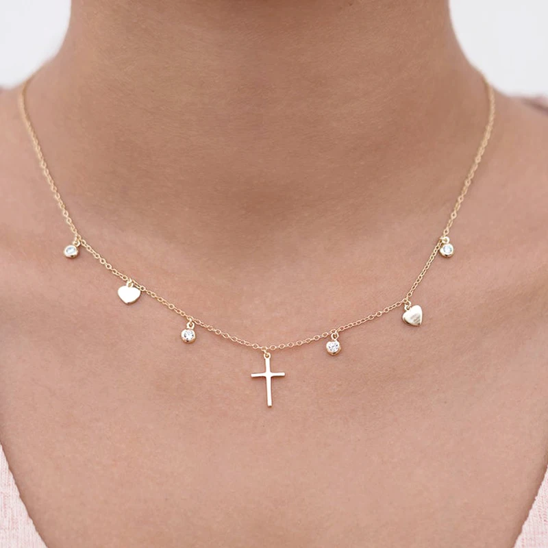 

925 Sterling Silver Cross Pendant Necklace For Woman Girls Ladies Birthday Party Chain Colgante Collares Fine Jewelry Gift