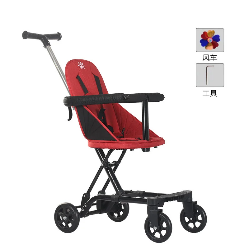 2020 Baby walker light four wheel baby stroller folding portable three wheel car for children