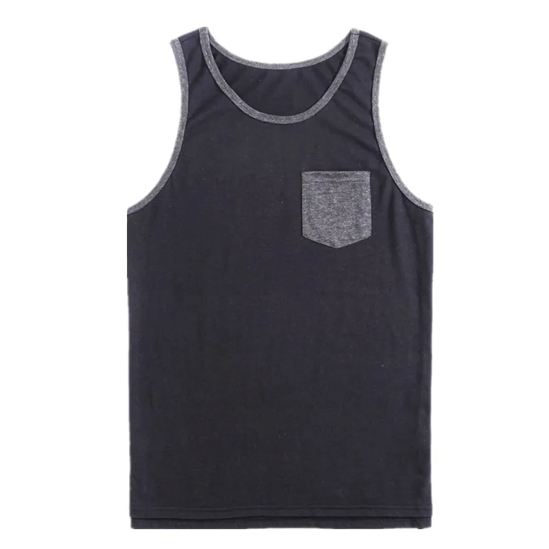 Скейт Мужской Черный Карманный Топ на бретелях американский размер S|pocket tanks|usa