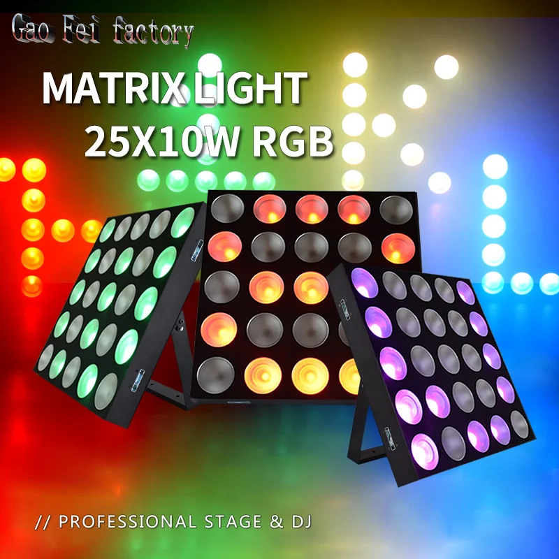Высокая мощность светодиодный 25 шт.* 10 Вт RGB 3в1 COB светодиодный матричный светильник светодиодный Блиндер dmx ДИСКО светильник