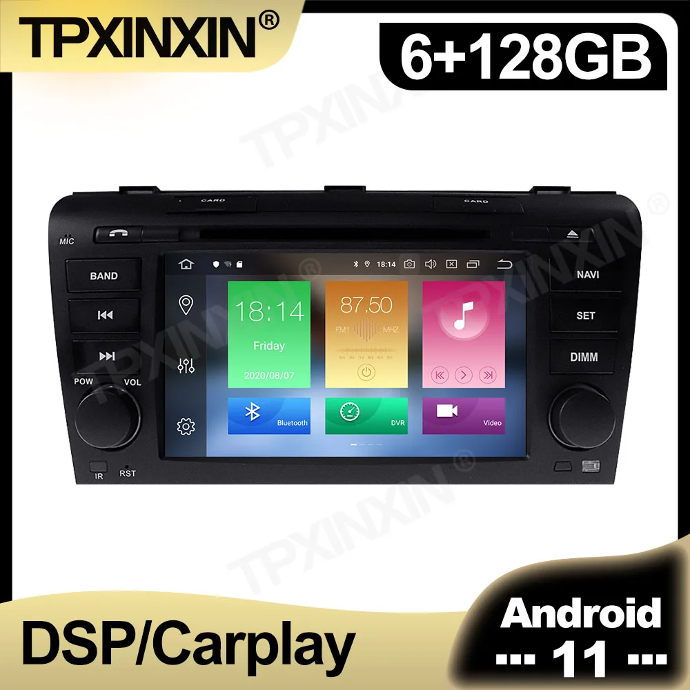 

2din CarPlay 128GB Android 11.0 Car Auto Radio For Mazda 3 2003 - 2009 Multimedia Recorder Player Navigation Stereo GPS HeadUnit