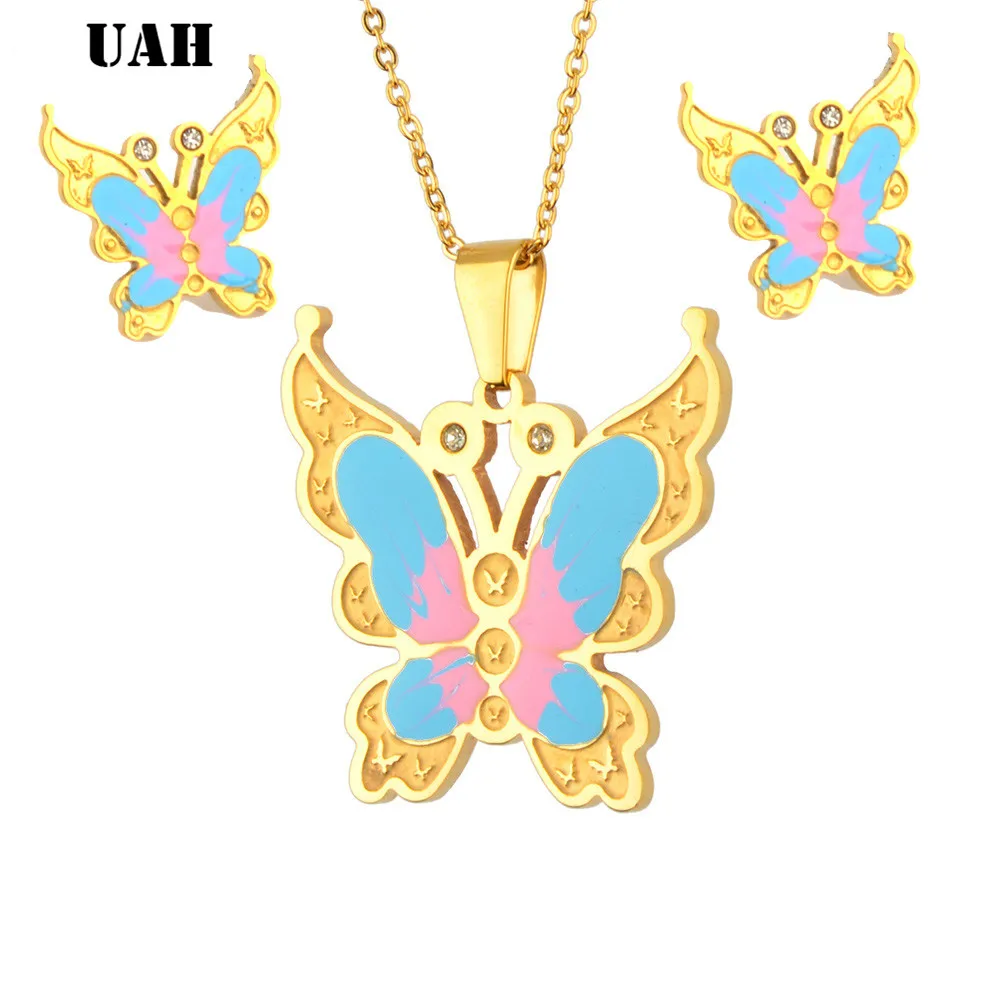 Женский ювелирный комплект из колье и серёг, из нержавеющей стали