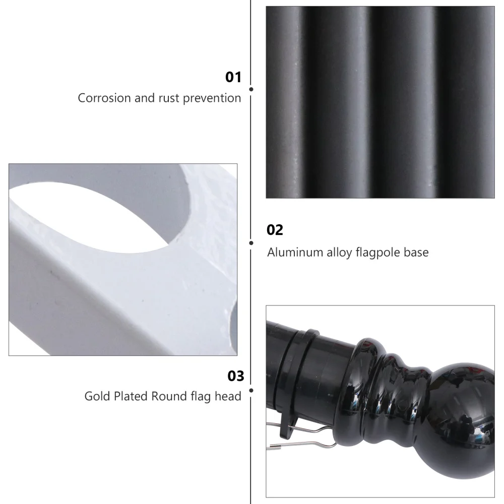 

1 Set Flag Pole with Holder Flagpole Kit Spinning Tangle-Free Garden Flagpole
