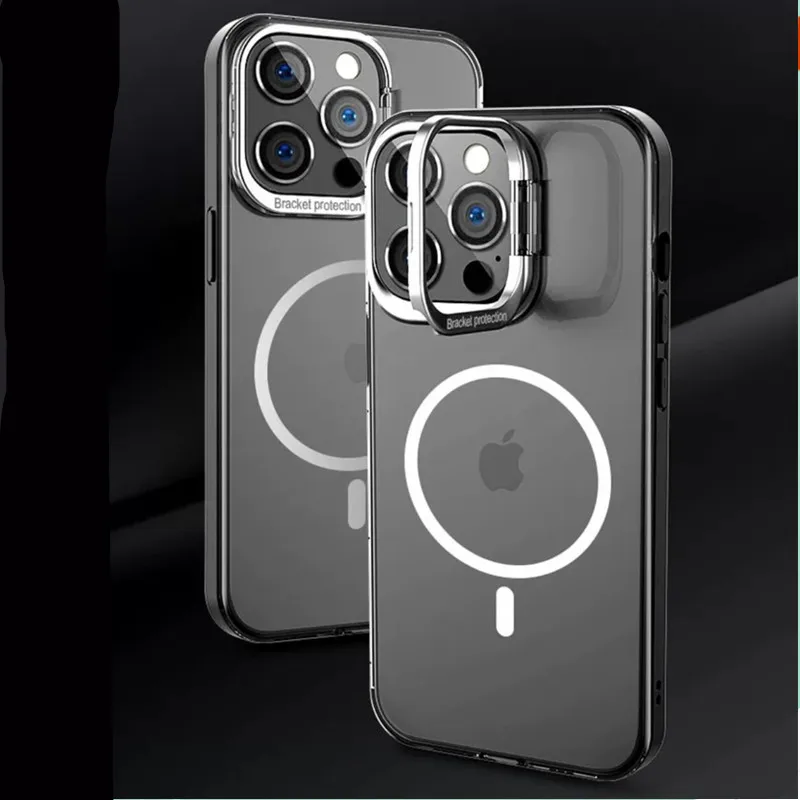Matte Translucent Magsafing Magnetic Wireless Case for Apple iPhone 13 Pro Max Camera Protection Bracket Hodler Armor Hard Cover