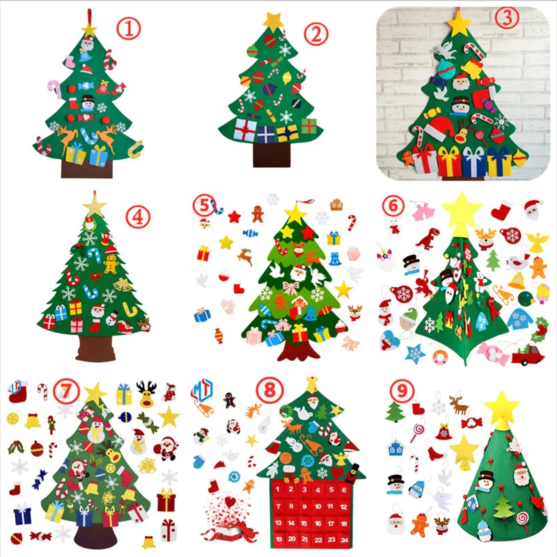 

Детская войлочная Рождественская елка «сделай сам», Рождественское украшение для дома, Рождество 2021, новогодние подарки, настенные подвесн...