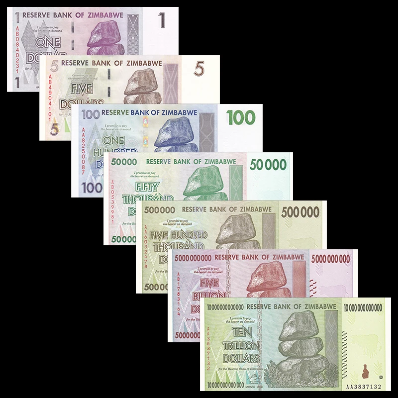 Комплект из 7 предметов 1-10 трлн Африка UNC нераспространенный коллекция подарок