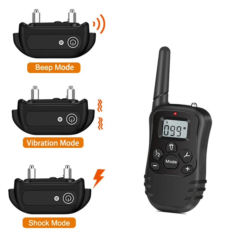 

800M Electric Dog Collar Shock Vibration Rechargeable Rainproof Dog Training Collar With LCD Display Pet Dog Training Collar