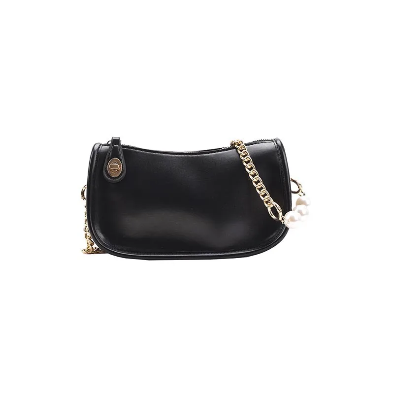 

New Pu women's bag fashion pearl bag simple women's bag candy color One Shoulder Messenger Bag