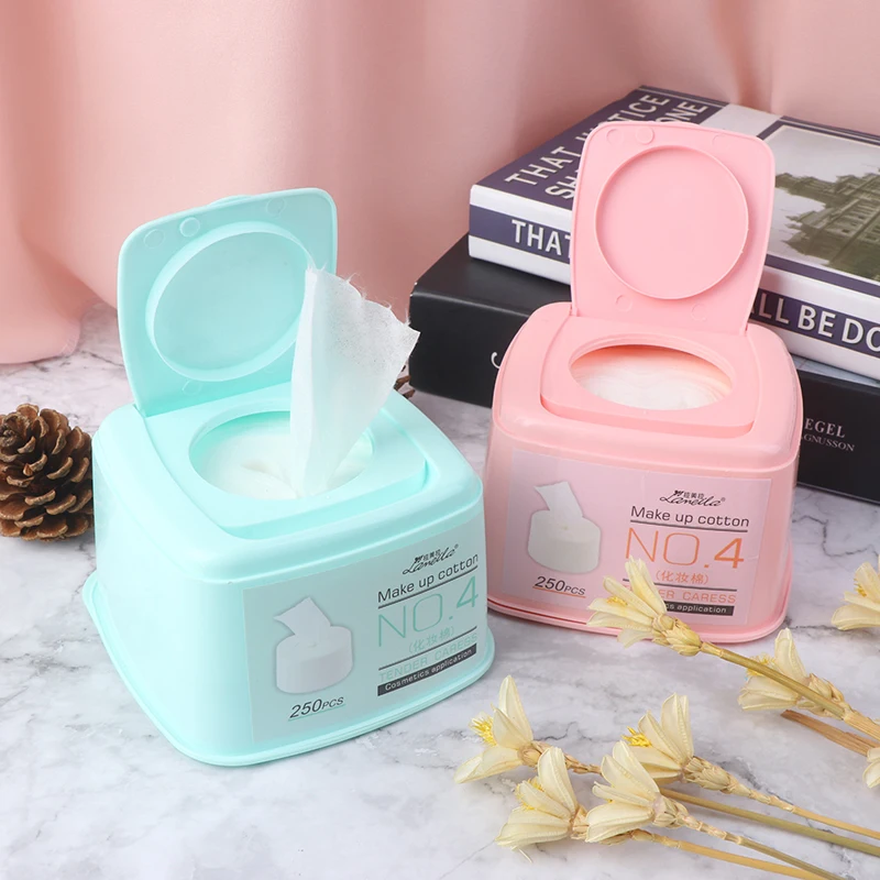 

250Pcs/box Cotton Facial Pads Makeup Remover Wipes Cosmetic Deep Clean Tool Skin Care Face Wash Paper Makeup Tools