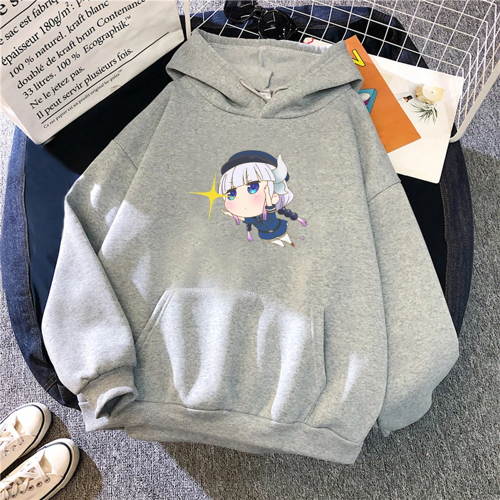 

Anime Hoodie Kobayashi's Maid Print 2020 Harajuku Clothes Men Women Japanese Streetwear Hip Hop Oversized Sweatshirt Warmth Top