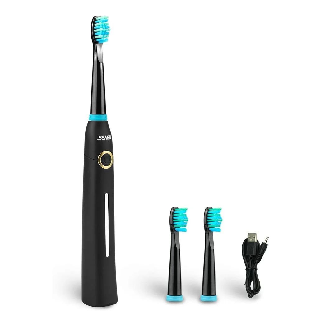 

Ультразвуковая электрическая зубная щетка для Зубная щётка для взрослых с таймером зубов 958 отбеливающая Щетка 5 Режим USB Перезаряжаемые зубные щетки 2 шт. сенными головками