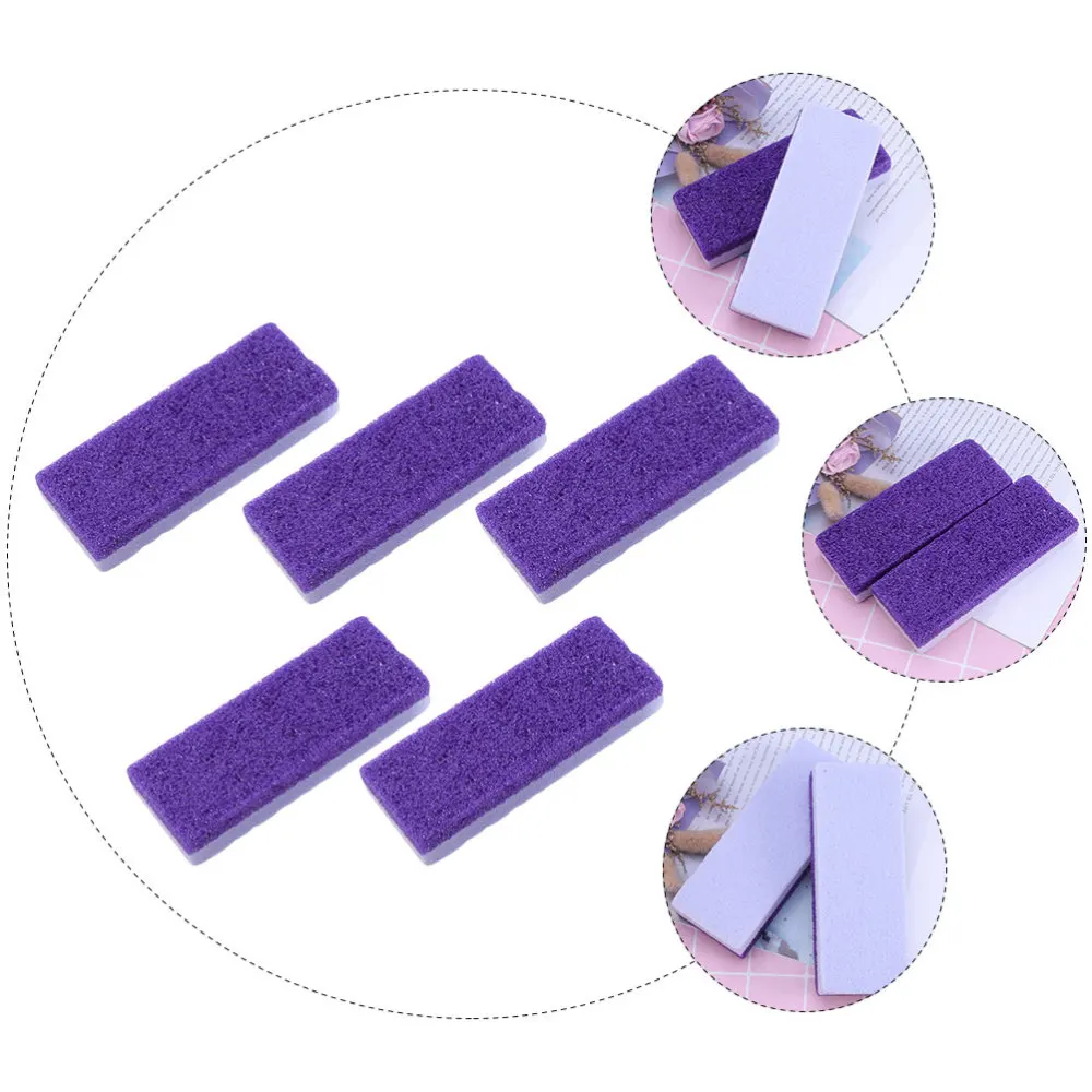 

5Pcs Foot Care Tools Scrubbers Double-sided Pedicure Foot Files Pumice Stone Dead Skin Callus Remover (Purple)