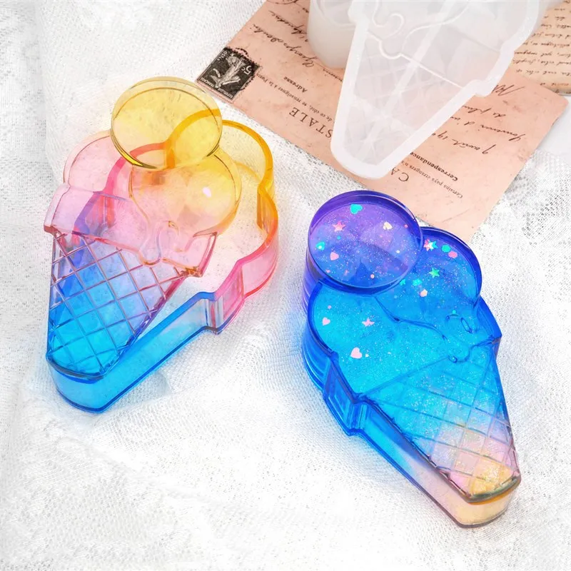 

Epoxy Resin Mirror Surface Silicone Mold Ice Cream Popsicle Storage Resin Molds Box Jewelry Box Resin Mold Silicone