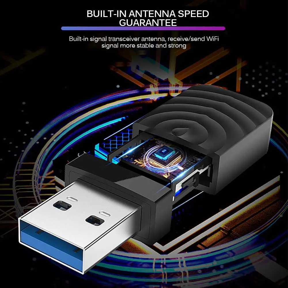 Беспроводной сетевой адаптер 1300 Мбит/с USB 2 4G и 5 8G Wi-Fi высокоскоростная сетевая