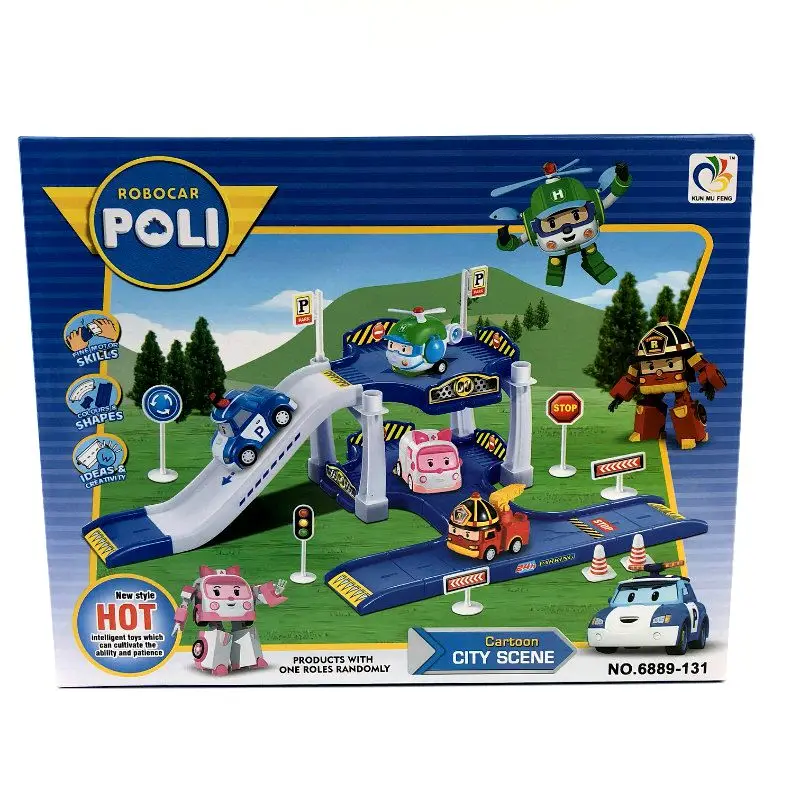 Детские игрушки из Кореи Robocar Poli пластиковые для парковки модель автомобиля