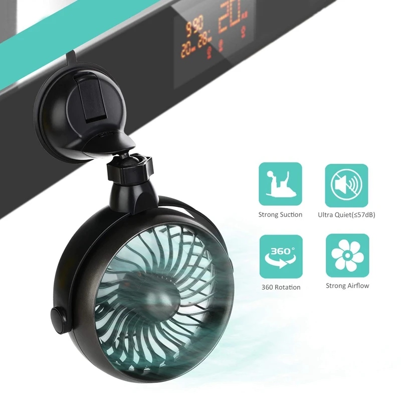 

Battery Operated Kitchen Fan with Suction Cup, Capacity Rechargeable Wall Fan, Personal USB Fan with Strong Airflow, 4 Speeds, 3