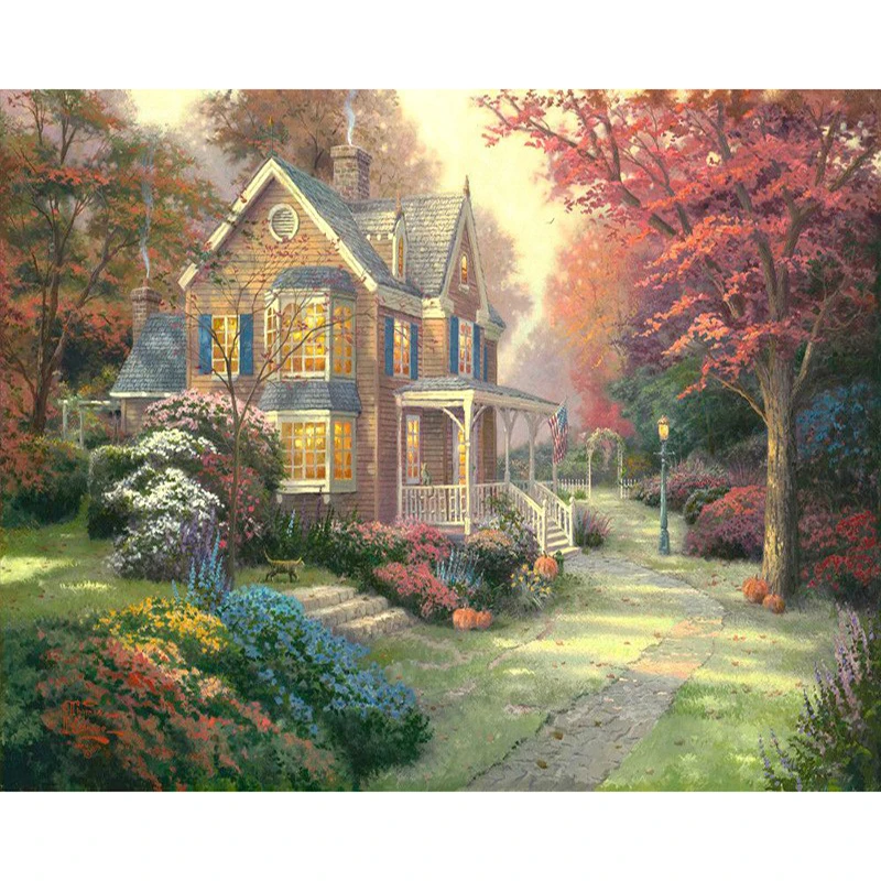 

40x50cm Painting By Number Landscape On Canvas Frame Oil Picture Color Drawing By Number For Adults Home Decortion Wall Art Work