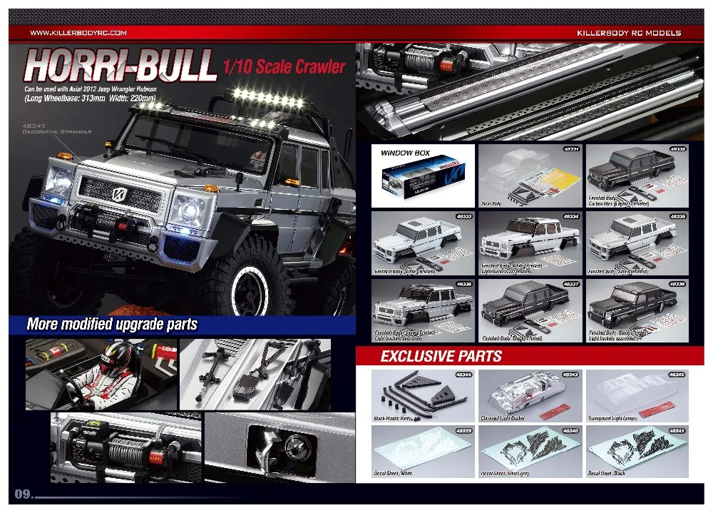 Killerbody 1:10 RC Гусеничный прозрачный/окрашенная версия автомобиля Horri-bull с колесной базой 313 подходит для осевого шасси