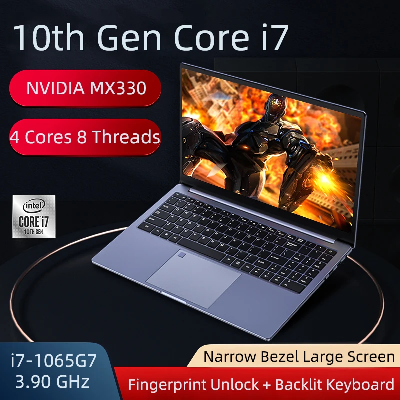 

Разблокировка отпечатком пальца NVIDIA MX330, 15,6 дюйма, 10 ядер, 2 Гб, Windows 10 Pro, клавиатура с подсветкой
