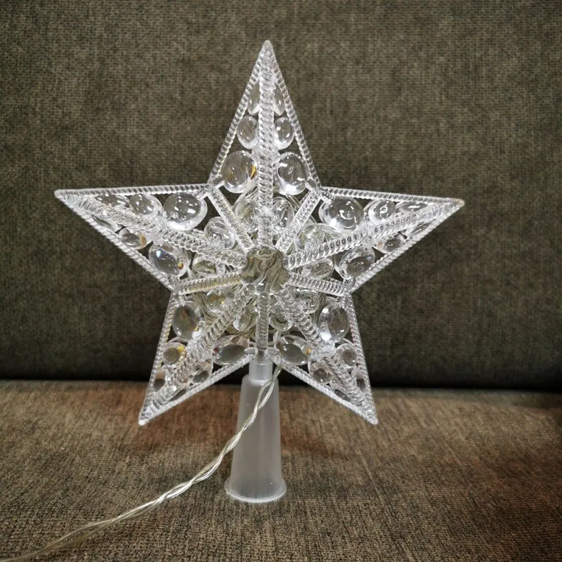 

Star Christmas Tree Toppers Xmas Decorations Battery Operated Holiday New year Home Decorations(Warm White)