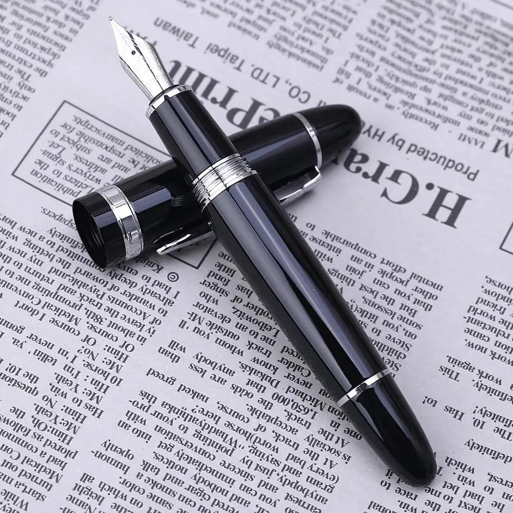 high quality newest  Jinhao 159 Fountain Pen Black And Silver M Nib Thick