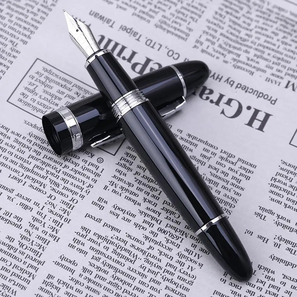 Высокое качество новейший Jinhao 159 перьевая ручка черный и серебристый M Nib