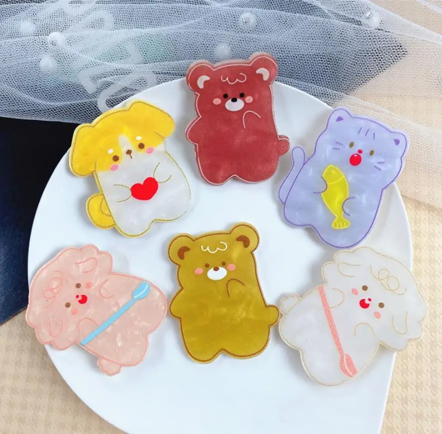 

New Cartoon Animal Acrylic Patch Ornament DIY Fashion Brooch Hair Ornament Hairpin Phone Case Material Decorate Accessories