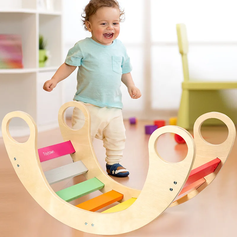 Wooden Baby Chair Toddler Seat Kids Play Gym Activity Toys Climb Stair Education Rocking Chair Baby Furniture Room Decoration